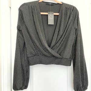 Saints 21 Wrap-Style Blouse Size L
